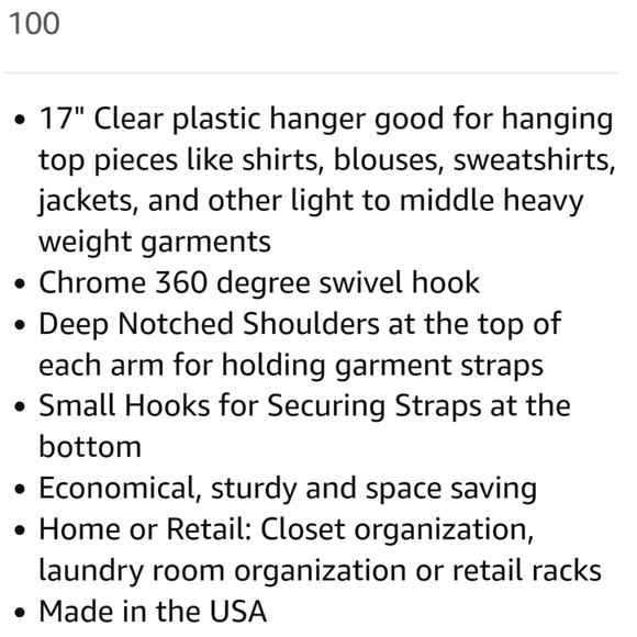 Bundle of 10 Clear Plastic Swivel Hook Hangers Home Storage Organization Closet - Picture 4 of 10